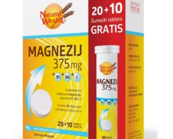Natural Wealth Magnezijum 375 mg +B1+B6+C 20+10 šumećih tableta GRATIS