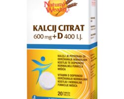 Natural Wealth Kalcij citrat 600 mg + D 400 I.J. , 20 šumećih tableta